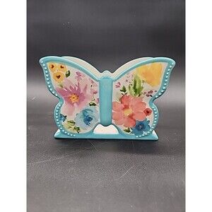 Pioneer Woman Breezy Blossom Butterfly Napkin Holder Stoneware Floral